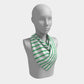 Striped Square Scarf - Green on White - SummerTies