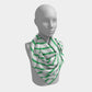 Striped Square Scarf - Green on White - SummerTies