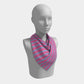 Striped Square Scarf - Light Blue on Pink - SummerTies