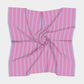Striped Square Scarf - Light Blue on Pink - SummerTies