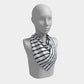 Striped Square Scarf - Navy on White - SummerTies