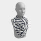Striped Square Scarf - Navy on White - SummerTies