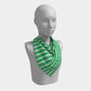 Striped Square Scarf - White on Green - SummerTies