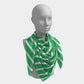Striped Square Scarf - White on Green - SummerTies
