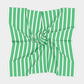 Striped Square Scarf - White on Green - SummerTies