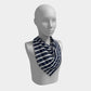 Striped Square Scarf - White on Navy - SummerTies