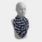 Striped Square Scarf - White on Navy - SummerTies