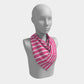 Striped Square Scarf - White on Pink - SummerTies