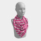 Striped Square Scarf - White on Pink - SummerTies