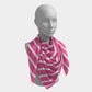 Striped Square Scarf - White on Pink - SummerTies