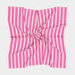 Striped Square Scarf - White on Pink - SummerTies