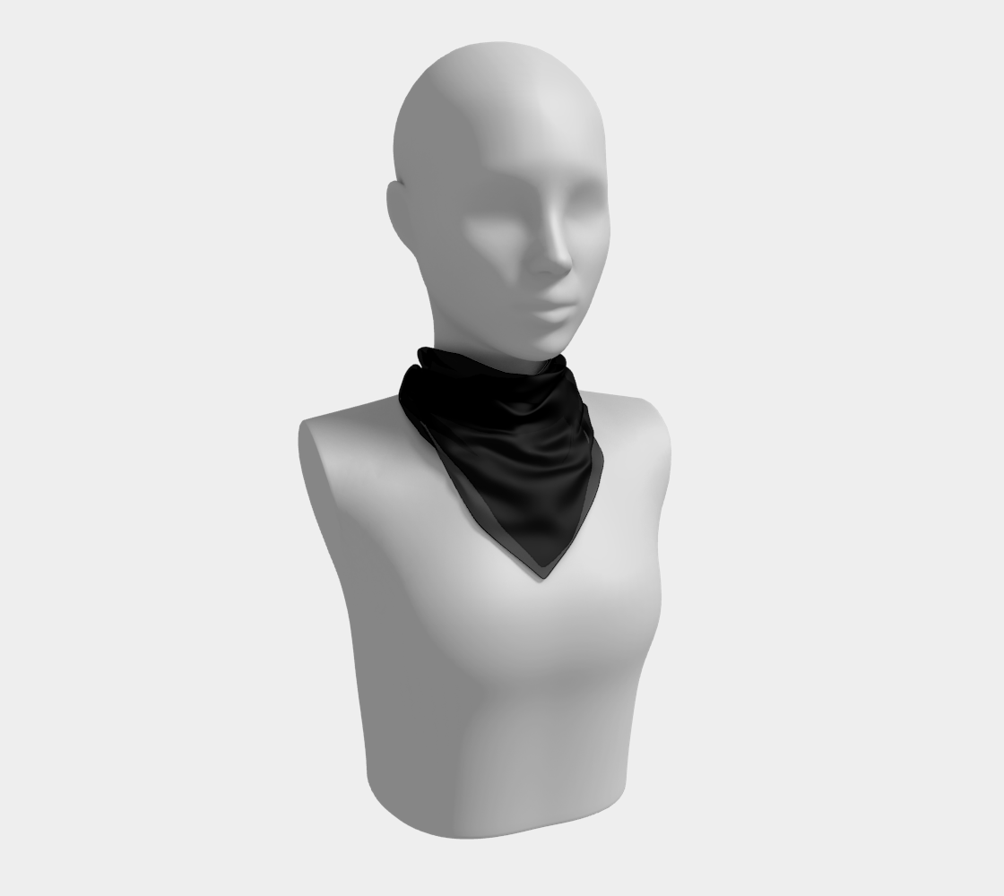 Solid Square Scarf - Black - SummerTies