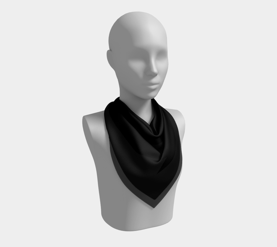 Solid Square Scarf - Black - SummerTies