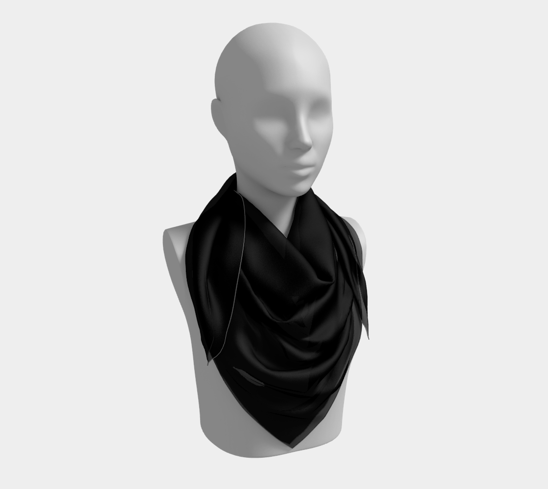 Solid Square Scarf - Black - SummerTies