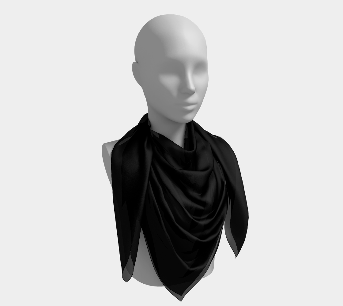 Solid Square Scarf - Black - SummerTies