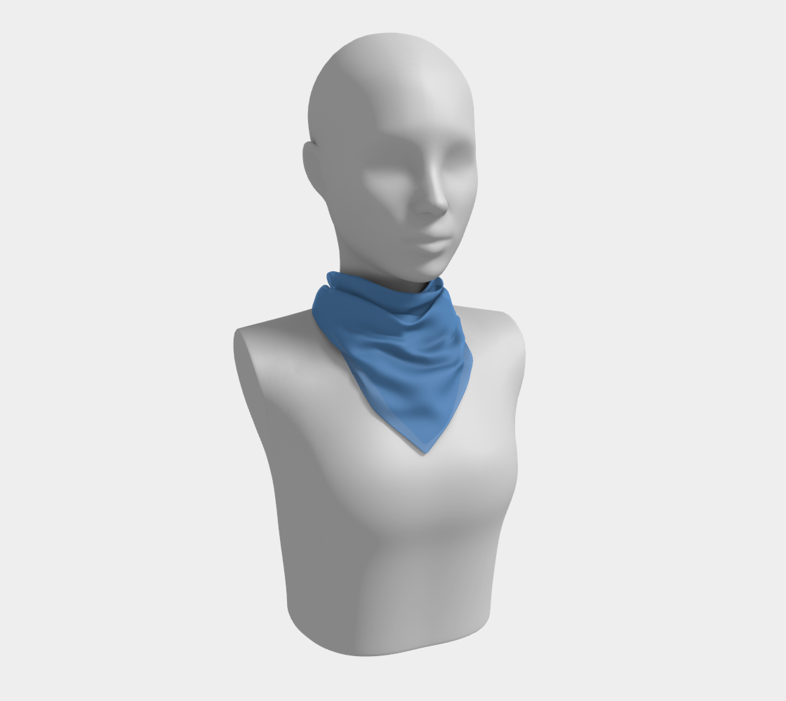Solid Square Scarf - Blue - SummerTies