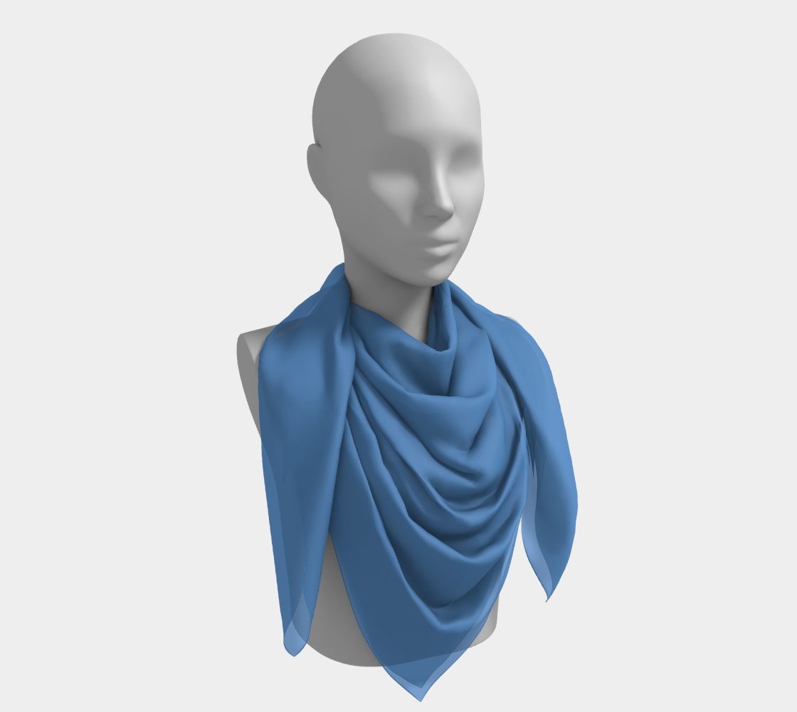 Solid Square Scarf - Blue - SummerTies