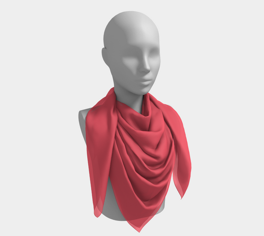 Solid Square Scarf - Coral - SummerTies