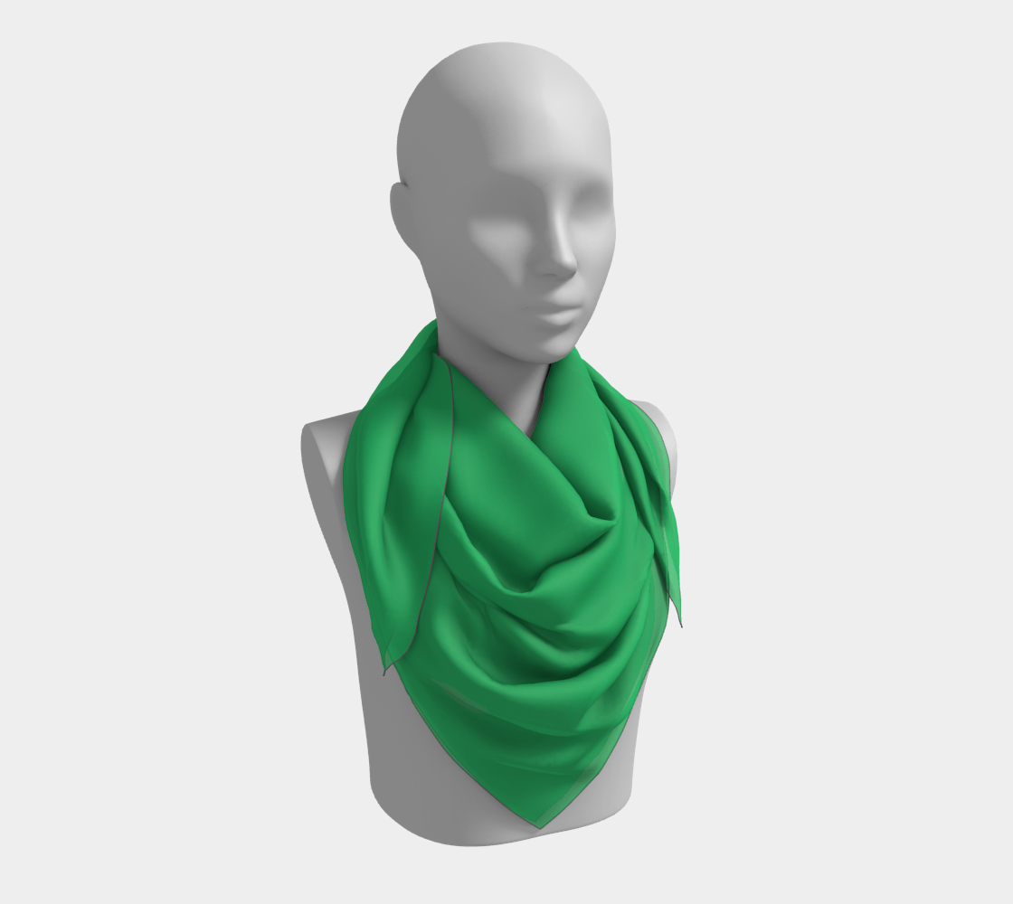 Solid Square Scarf - Green - SummerTies