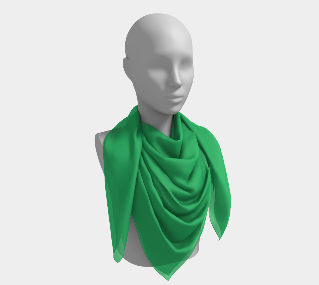 Solid Square Scarf - Green - SummerTies