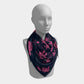 Turtle Square Scarf - Pink on Navy
