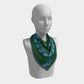 Elephant Square Scarf - Blue on Green