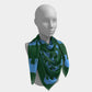 Elephant Square Scarf - Blue on Green