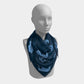 Elephant Square Scarf - Blue on Navy