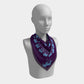 Elephant Square Scarf - Blue on Purple