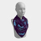 Elephant Square Scarf - Blue on Purple