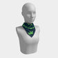 Elephant Square Scarf - Green on Navy