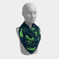 Elephant Square Scarf - Green on Navy