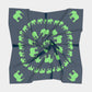 Elephant Square Scarf - Green on Navy