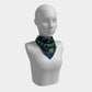 Pineapple Square Scarf - Green & Blue on Dark Navy