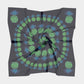 Pineapple Square Scarf - Green & Blue on Dark Navy