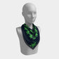 Turtle Square Scarf - Green on Navy