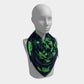 Turtle Square Scarf - Green on Navy