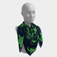 Turtle Square Scarf - Green on Navy