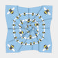 Bee Square Scarf - on Sky Blue