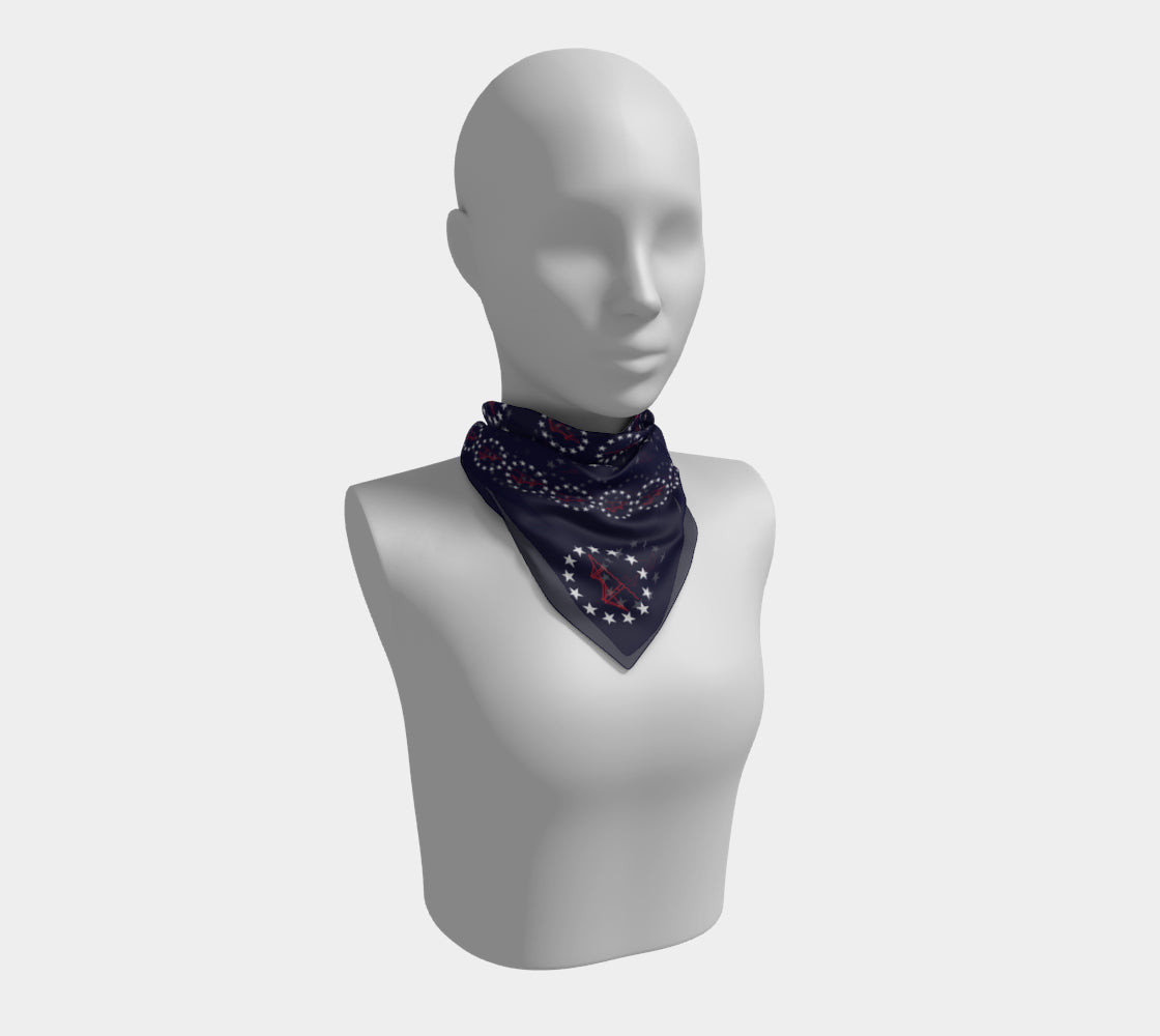 Newport Bridge 4th of July Square Scarf - Navy, Pinwheel