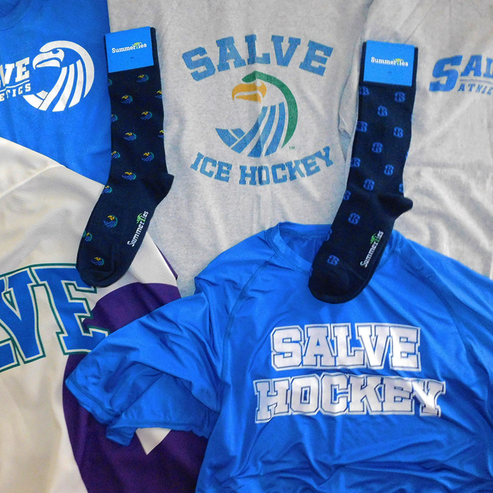 Salve Regina University Socks - Seahawk Logo - Men's Mid Calf - SummerTies