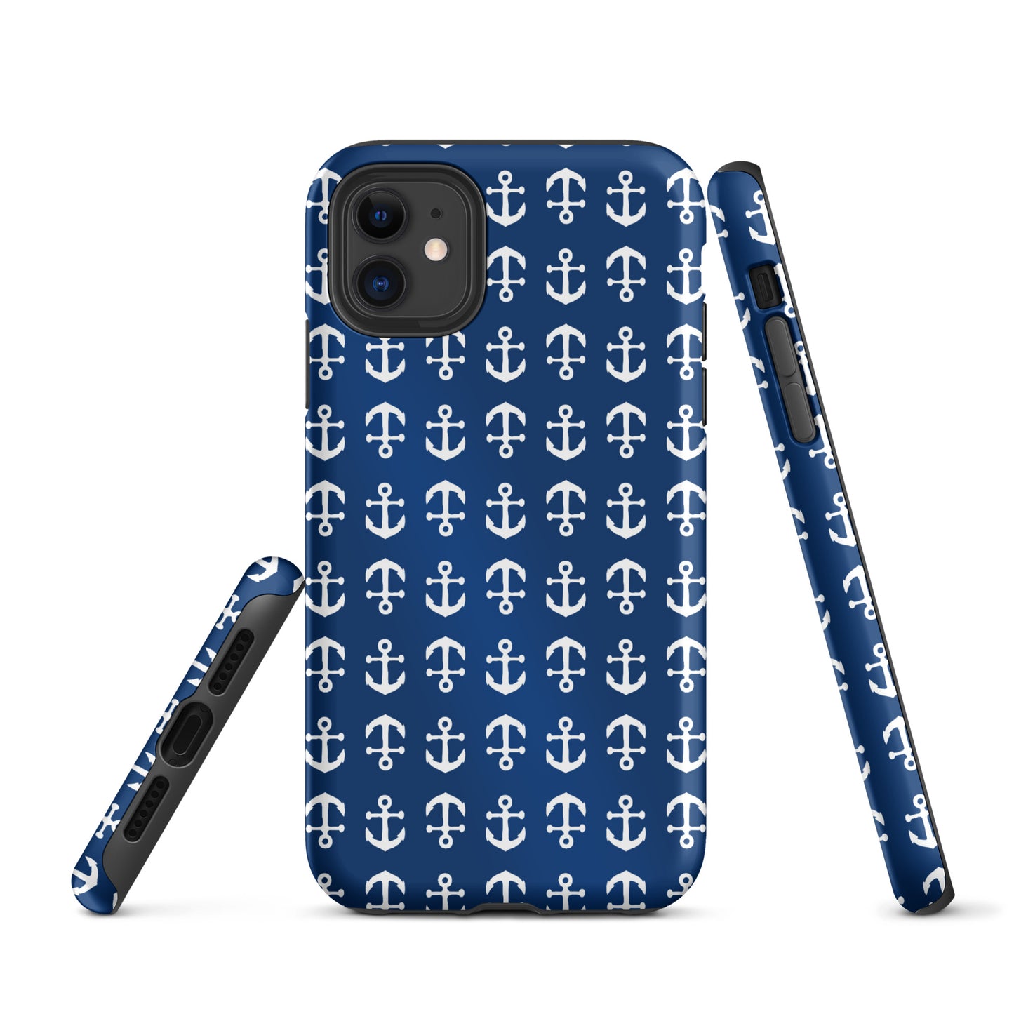 Anchor Toss iPhone Case - White on Navy