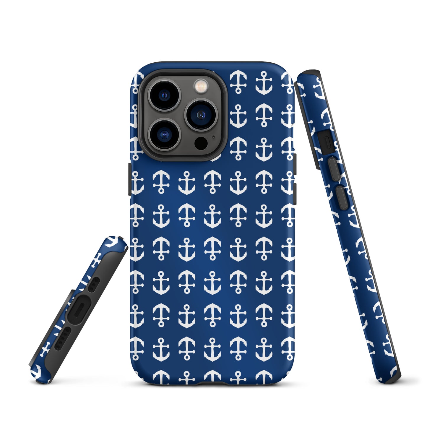 Anchor Toss iPhone Case - White on Navy