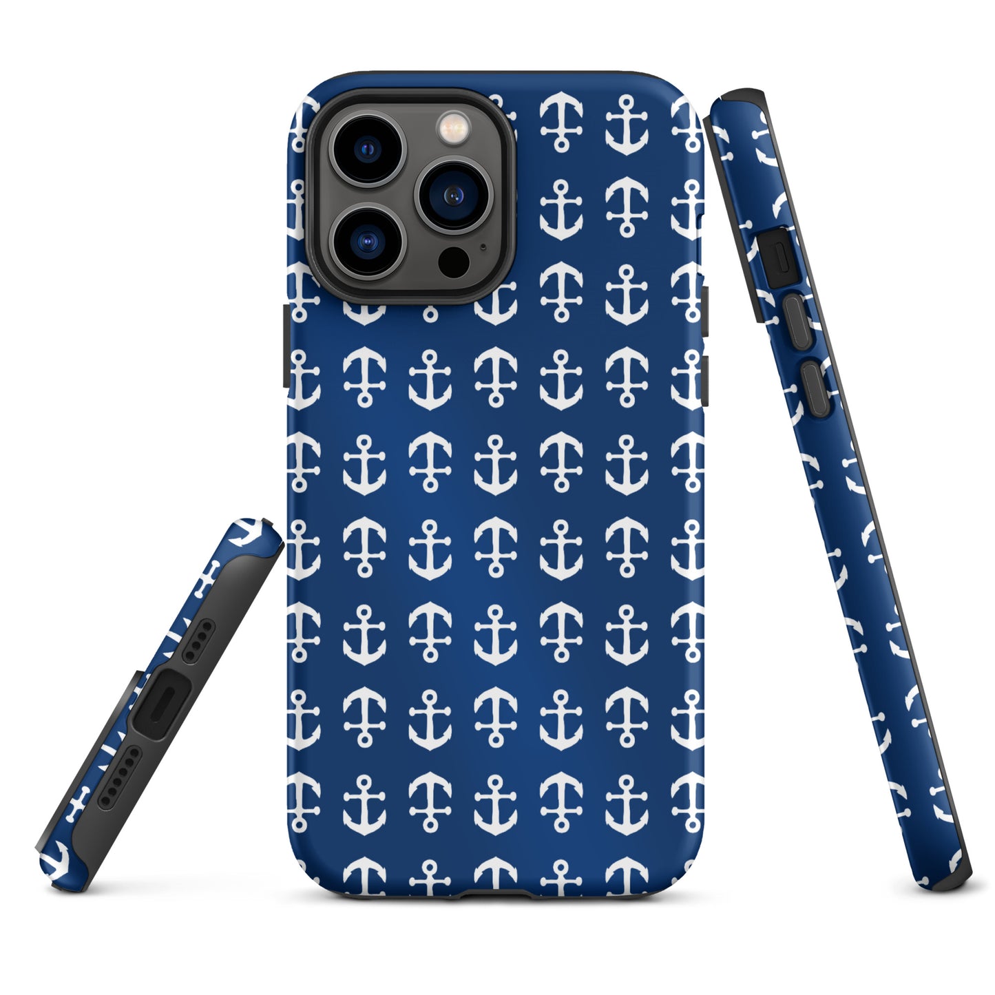 Anchor Toss iPhone Case - White on Navy