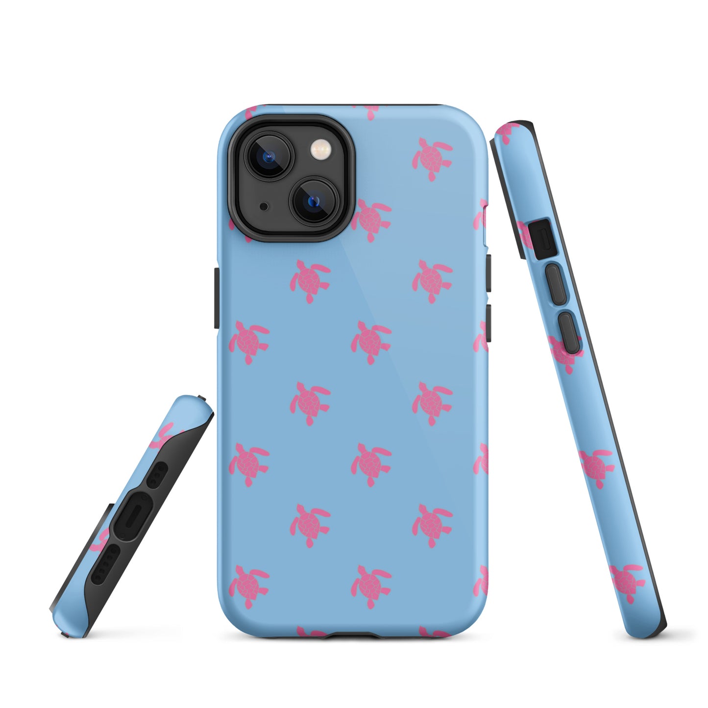 Turtle iPhone Case - Pink on Lt. Blue