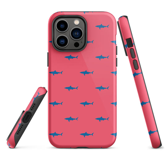 Shark iPhone Case - Blue on Coral