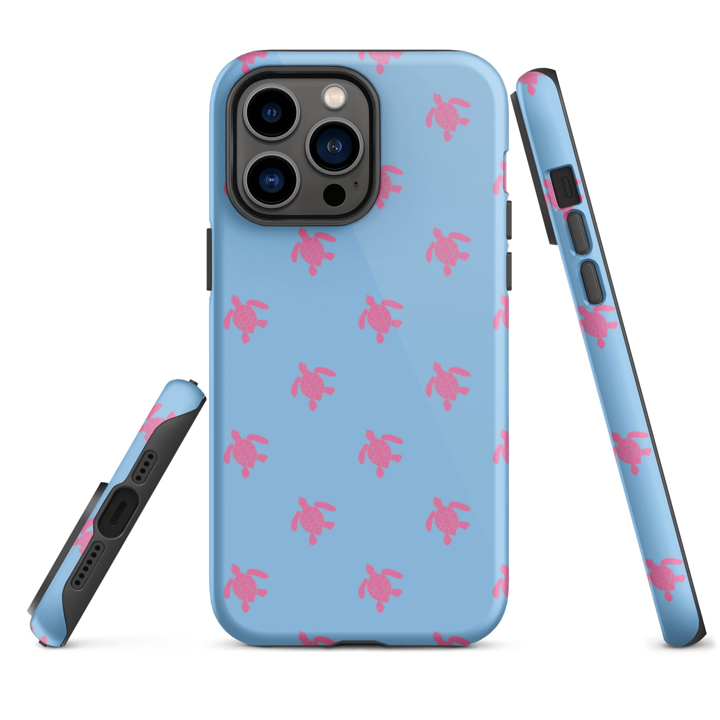 Turtle iPhone Case - Pink on Lt. Blue